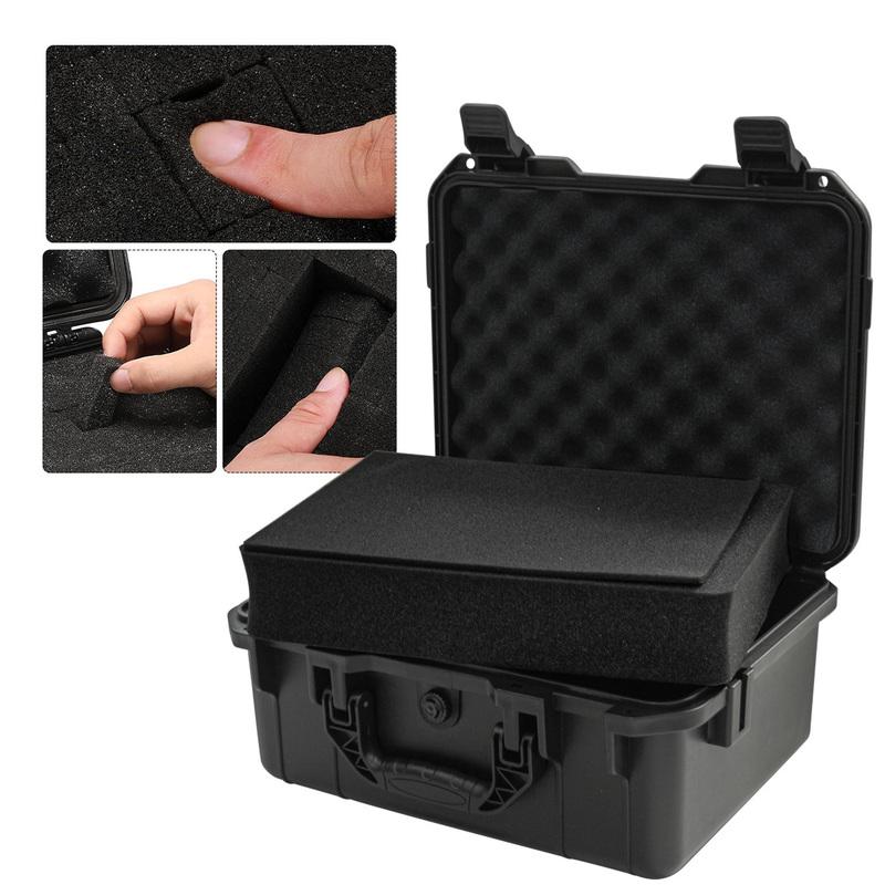 1pc Waterproof Heavy-Duty Protective Tool Box with Pre-cut Sponge Inserts Shockproof Equipment Storage Case for Tools, Cameras