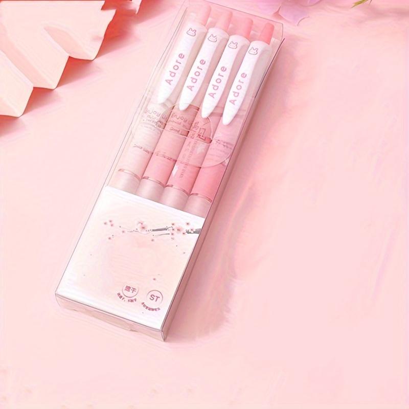 4 Pcs Cartoon Cute Style Gel Pen Ballpoint Pen 0.5mm Black Signature Pen (Black Ink)