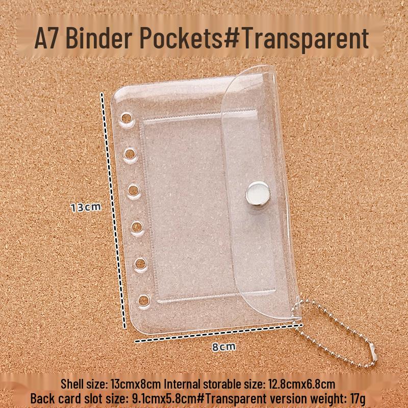 PVC Glitter Transparent A7/M5 Loose-Leaf Notebook & Storage Set