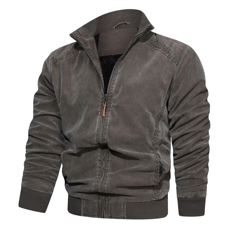 Cotton Washed Retro Men's Autumn Jacket Casual Loose Cover Men's Stand-up Collar Men's Clothing