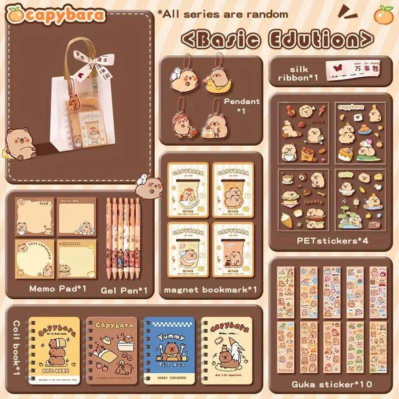 Capybara Themed Stationery Gift Set Abundant Cute Back-to-school Gift Kit Pencil Case Study Stationery for Students