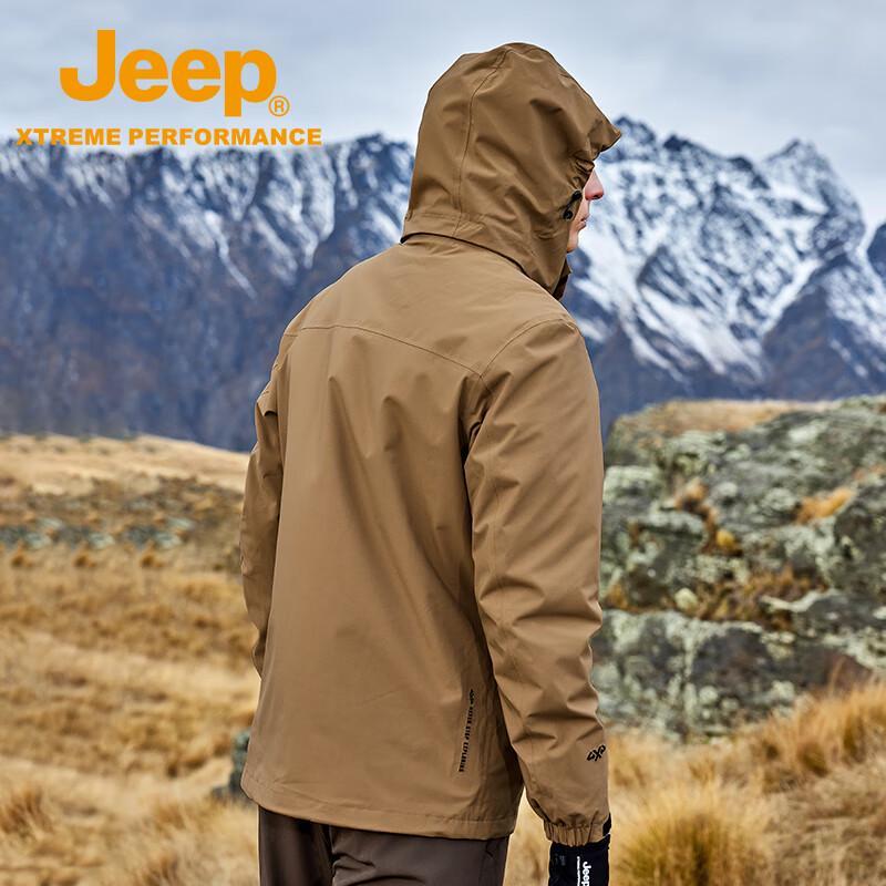 Jeep Men's 3-in-1 Windproof Waterproof Fleece Lined Hiking Jacket