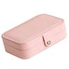 Travel Jewelry Box PU Leather Soft Velvet Lining Small Jewelry Case Portable Earrings Rings Necklaces Organizer Roseate