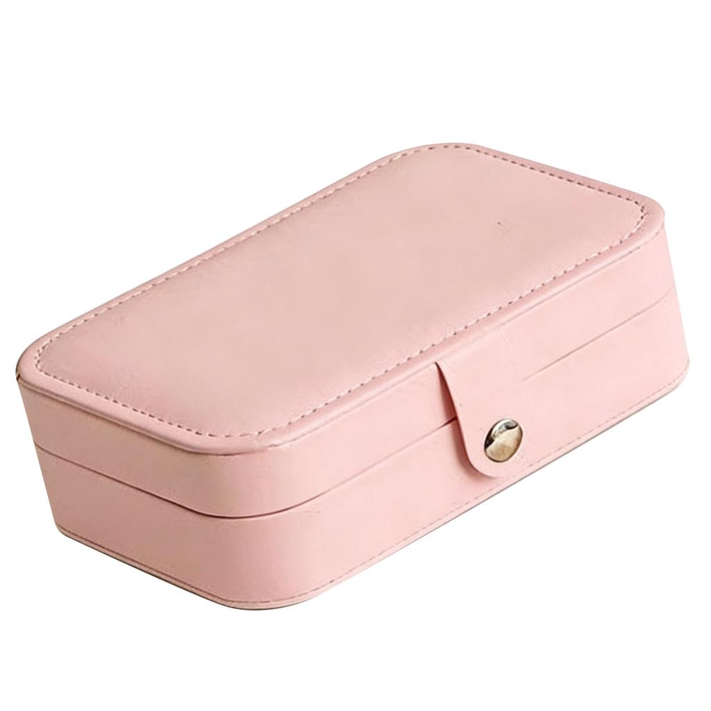 Travel Jewelry Box PU Leather Soft Velvet Lining Small Jewelry Case Portable Earrings Rings Necklaces Organizer Roseate