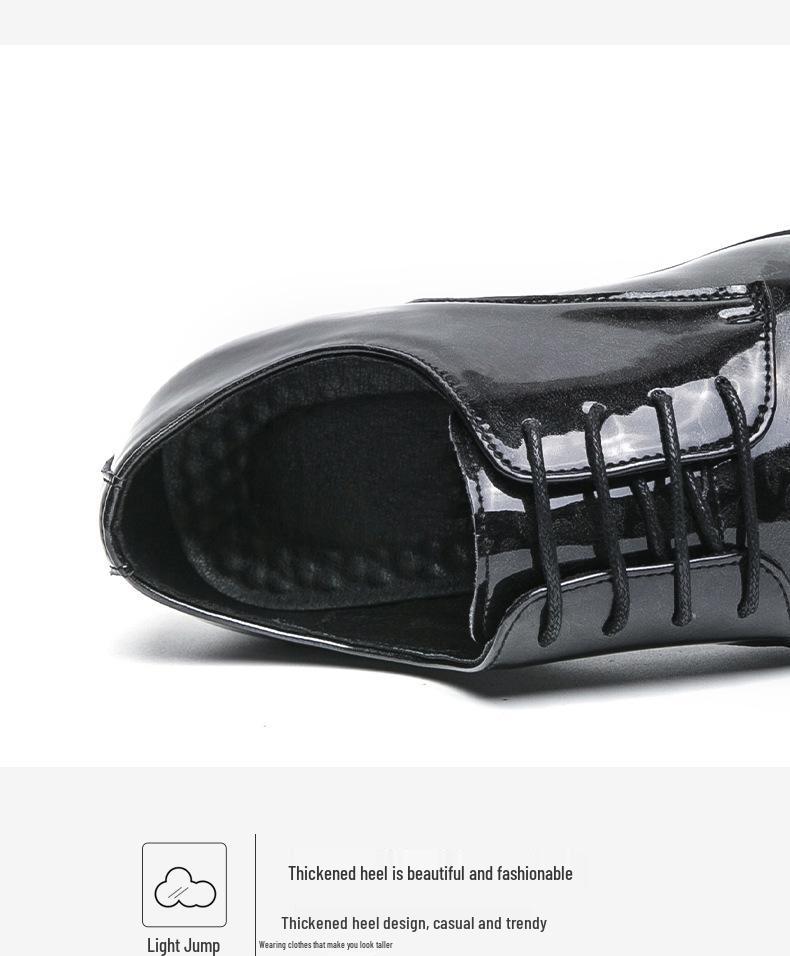 Men's Glossy Patent Leather Pointed Toe Dress Shoes, Size 48 - Perfect for Weddings and Formal Business Occasions
