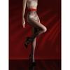 Zhixin Red Cashew Jelly Aurora Red Crotchless Ultra-Thin High-Density Sexy Shiny Pantyhose for Women