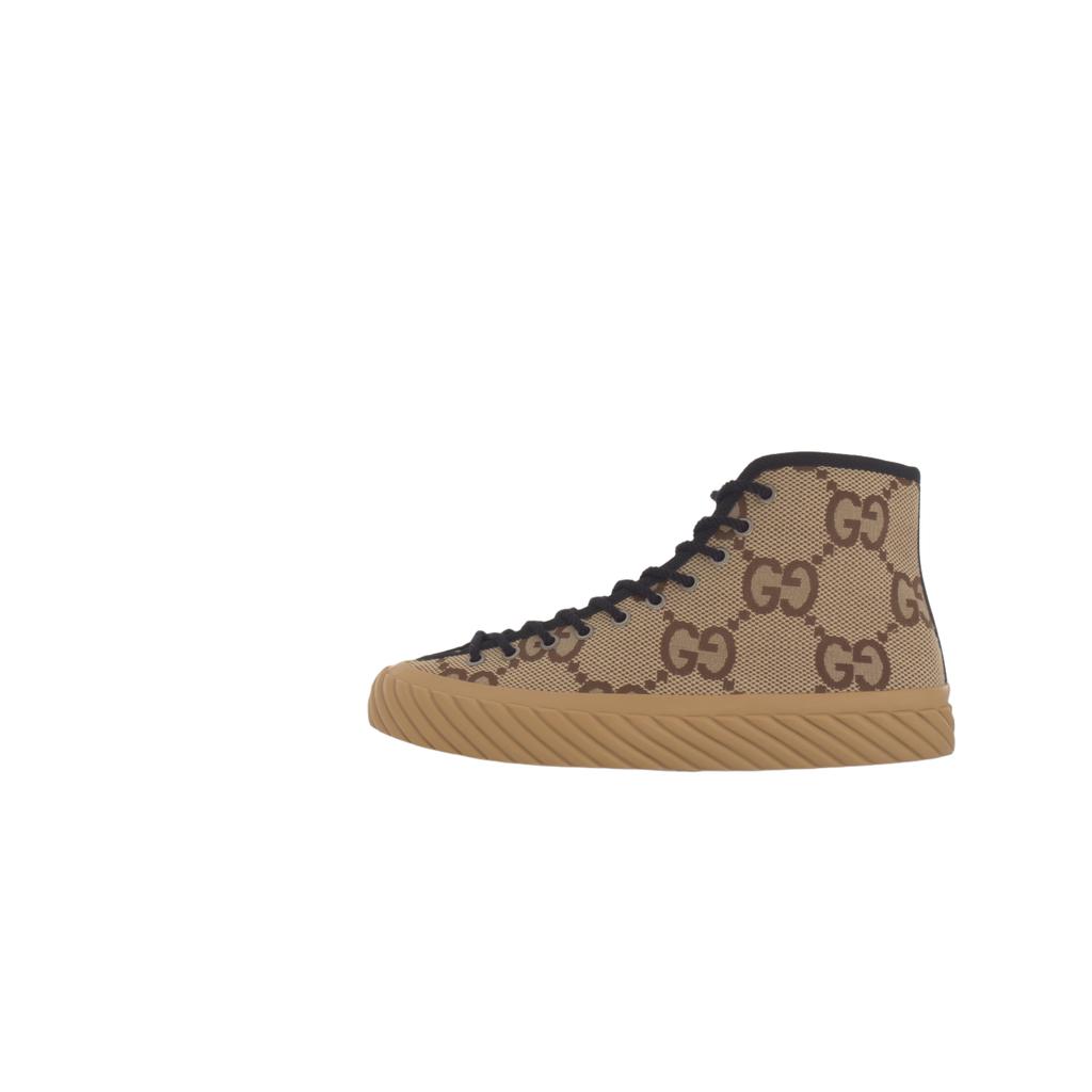 Gucci Maxi GG High 'Caramello' (Unisex) Scarpe in tela Cammello / Ebano 703034 UKOH0 2590