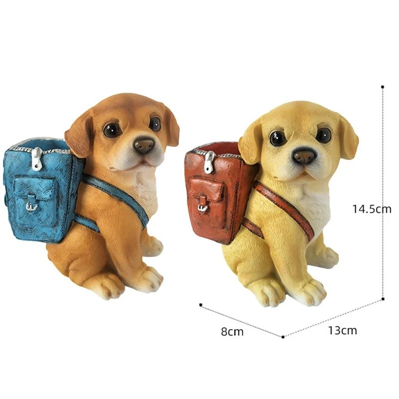 1pc Dog-shaped Desk Organizer, Abs Material, Backpack Design, Creative, Polished Finish, Portable, Unique, With Pen Holder