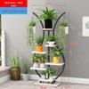 Multi-Layer Indoor Balcony Flower Stand, Wrought Iron Round Table Display Shelf for Hanging Pothos and Orchids.