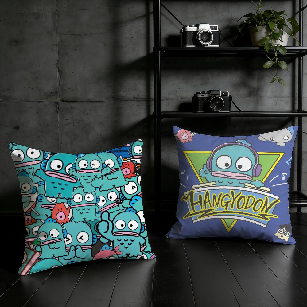 Funny Cute Hangyodon Cushion Cover Birthday Anniversary Gifts Double Sided Printed Zipper Cushion Cover Soft Skin Bedding