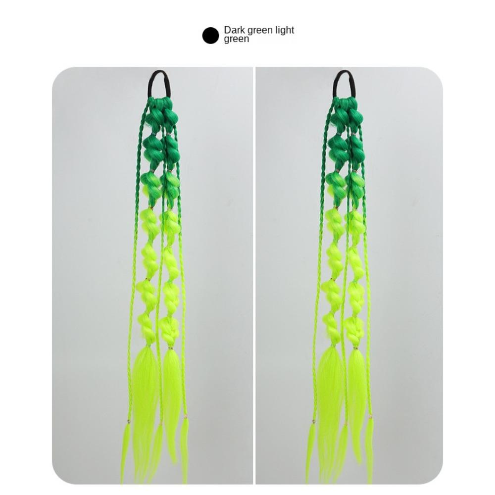 2PCS Colorful Twist Braid Bulk Lantern Braid Braided Ponytails Natural Bubble Jumbo Braid Daily