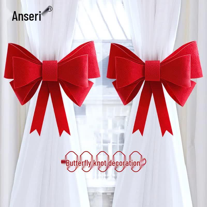 Wedding Non-Woven Bowknot Curtain Decoration (2-Pack)