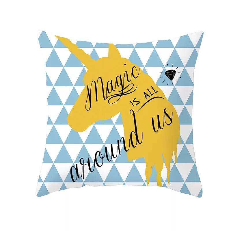 Nordic Blue Geometric Elk Pillow Cover Home Sofa Cushion Cushion Cover