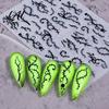 Gothic Nail Art Accessories Women Stickers for Halloween Spooky Ghost Pumpkin Spider Web Bat DIY Manicure Thorns Decal Supplies Holiday Party