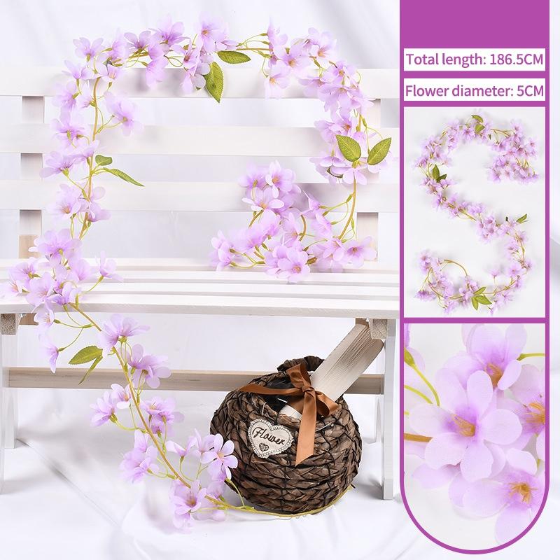 Artificial Violet Vine Wall Hanging Flowers Simulated Rose Fake Flowers Garden Wedding Scene Party Arch Garland Decorations