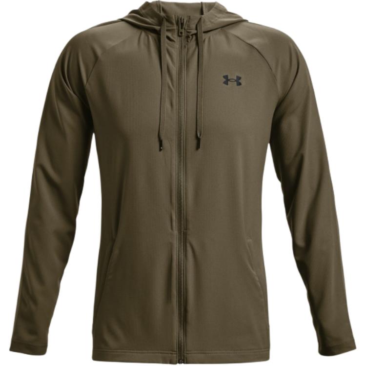 Under Armour Solid Color Logo Sports Casual Hooded Jacket Men Jacket Green 1370499-361