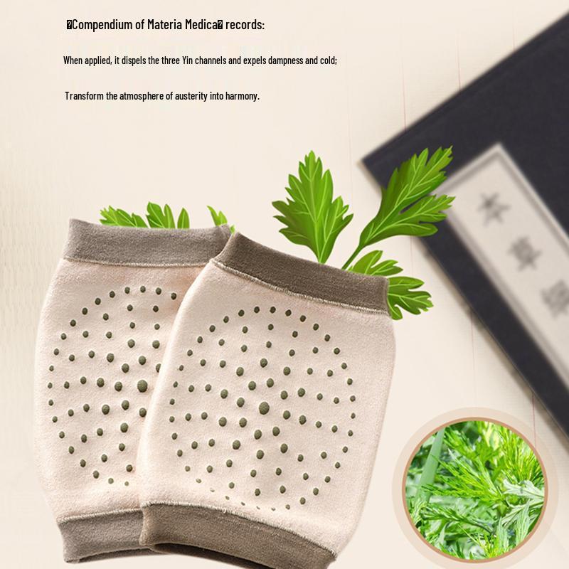 Round Machine Summer Thin Mugwort Knee Pads - Women's Warm Compress for Cold Legs and Joints, Ideal for Seniors