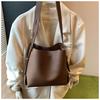 Pu Solid Sewing Shoulder Bags Large Capacity 2026  Women's Bags Simple Fashi Versatile Soft Designer Tote Bag