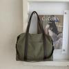 Lazy portable large-capacity canvas bag 2025 new tote bag niche casual retro commuter shoulder big bag women
