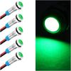5PCS 6MM 1/4" LED Indicator Light, AC/DC 12-24V Waterproof IP66 Metal Signal Lamp, Metal Indicator with 145mm Wire, Automotive LED Indicator Light