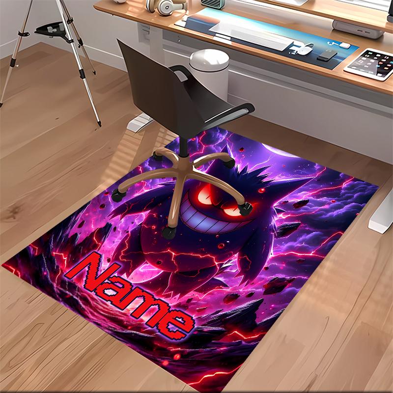 Custom Personalization Pokémon Gengar Print Area Rug - Soft, Washable Non-Slip Indoor Mat,Living Room,Home&Office Decorative Rug