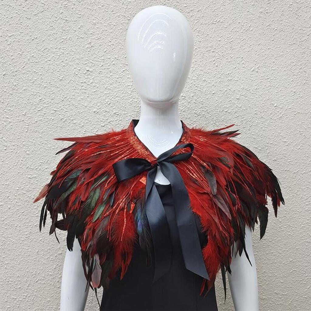 Gothic Feather Shawl Stage Makeup Ball Costume Accessories