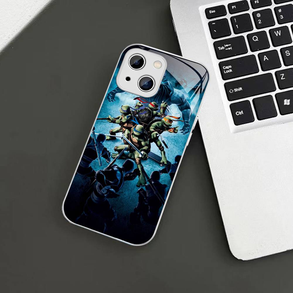 

Cartoon N-Ninja T-Turtles For IPhone 14 13 12 Mini 11 Pro XS Max X XR 14 Plus Tempered Glass Cover iphone 11