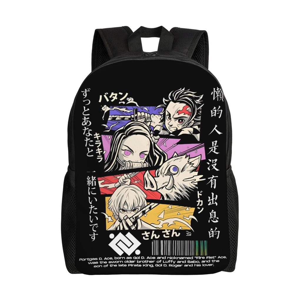 Demon Slayers Backpack for Women Men Waterproof College School Kokushibo Bag Printing Bookbag