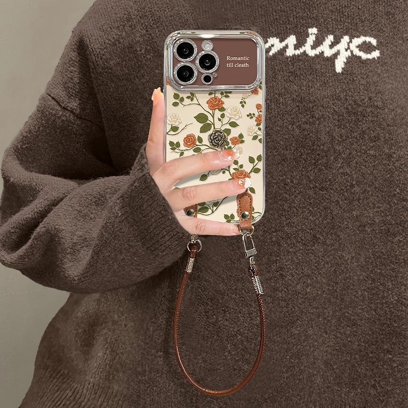 Stilvolle Handyhülle mit Rose für iphone 17 16 15 14 13 12 11 Pro Max Galvanisierte Hartschale