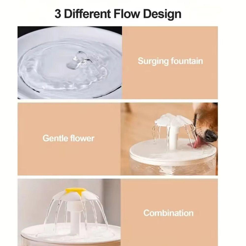 Electric Cat Water Dispenser Flower Nozzle Pet Drinking Fountain  Pets Home Alone