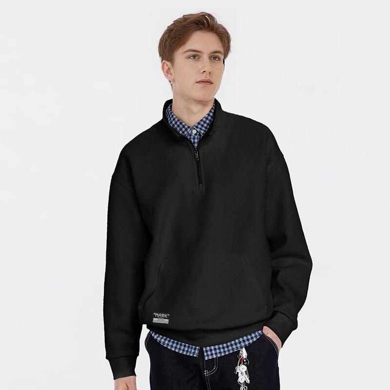 MARK FAIRWHALE Men's Half-Zip Stand-Collar Jacquard Sweatshirt