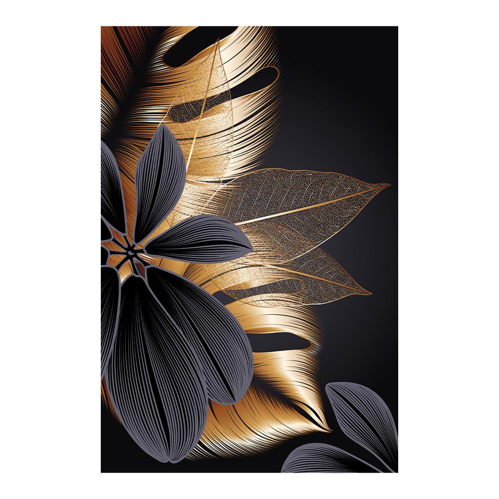 Black Golden Plant Leaf Canvas Poster Print Modern Home Decor Abstract Wall Art Painting Nordic Living Room Decoration Picture