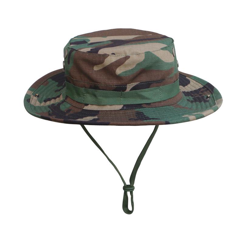 Men's Camouflage Bucket Hat Set: Multifunctional, Breathable, Sun-Protective Fishing Hat with Round Brim.