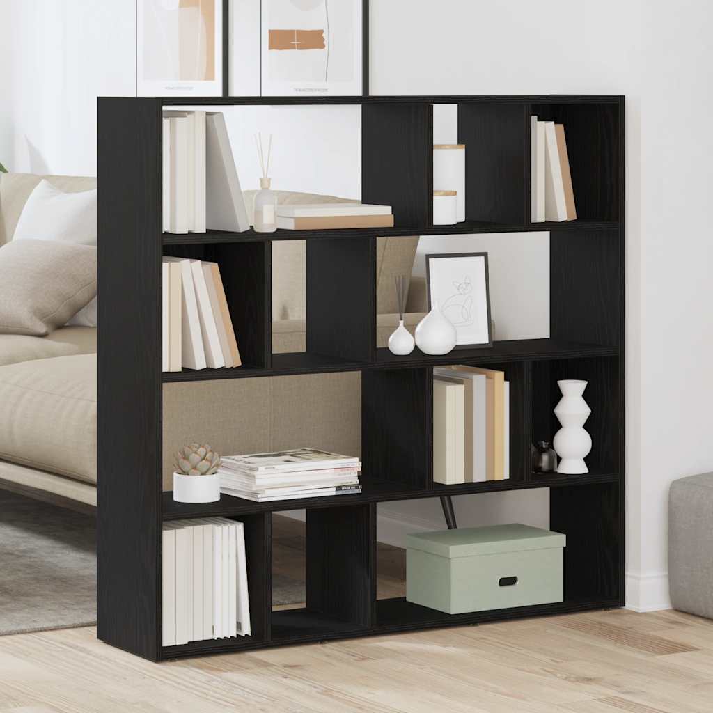 vidaXL Bücherschrank/Raumteiler Eiche schwarz 105x24x102 cm schwarz