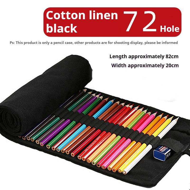 24/36/48/72 Hole Colorful Cloth Pencil Case Stationery Pencil Storage Bag Paint Brush Pen Bag Pencil Roll Case School Supplies