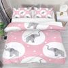 Kids Cartoon Elephant Duvet Cover Lovely Animal Theme Bedding Set Full For Girls Boys Kawaii Room Decor Microfiber Quilt Cover