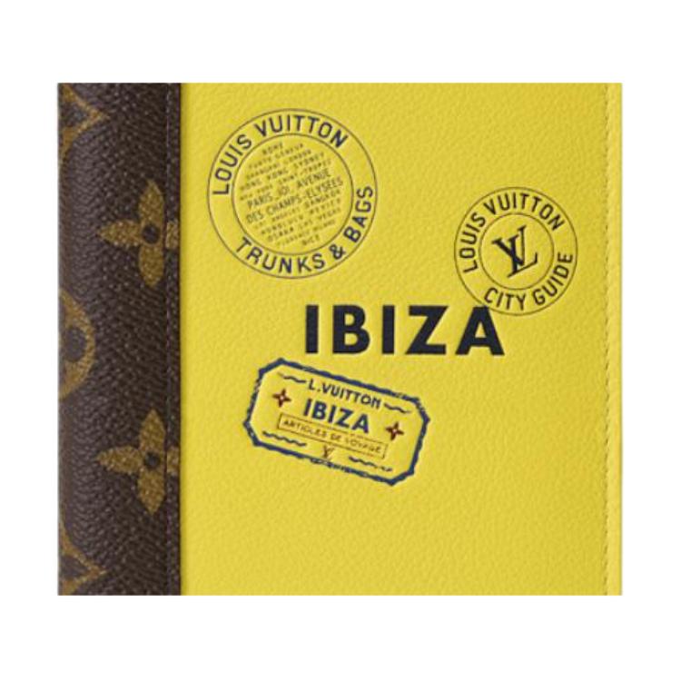 Louis Vuitton City Letter Print Leather Passport Holder Unisex accessories Brown Yellow M29102
