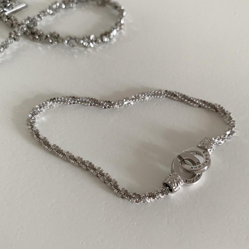 Fashion Double Ring Lock Buckle Bracelet For Women Korean Style Versatile Hand Jewelry
