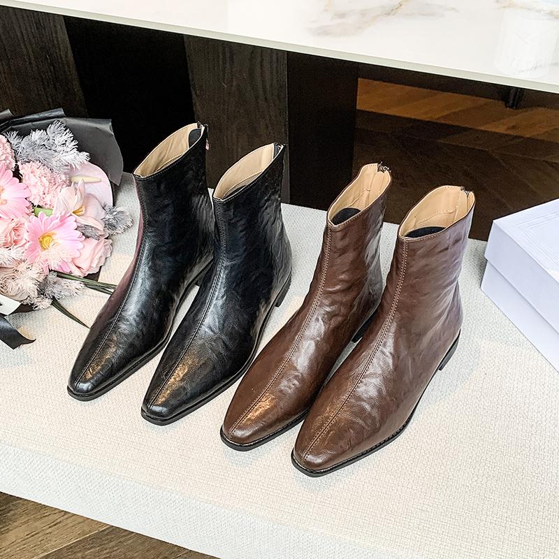 Módní dámské kotníkové westernové boty na podpatku 2025 Nové elegantní boty Dámské designové Chelsea krátké boty Sněhové zimní módní Zapatillas Mujer