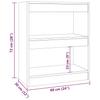 Bookshelf Room Divider Concrete Grey 60x30x72 Cm