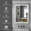 Bathroom Mirror Bathroom Mirror Wall Mirror LEDs, Touch Switch, Anti-Fog Function, 60 x 80 x 4 cm, White