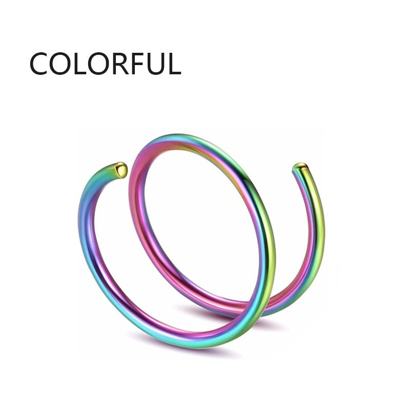 Stainless Steel Magnet Fake Nose Ring Hoop Fake Piercing Hoop Septum Rings For Women Fashion Gothic Rock Body Zircon Gifts