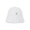 VARZAR VA Curved Stud Round Drop Bucket Hat White
