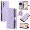 For Samsung Galaxy A54 5G Leather Case with Straps Wallet Rhombus Grid Phone Cover