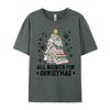 All Booked For Christmas Book Christmas Tree Lights Unisexs Designer T Shirt Printed Tshirt Letter Funny Shirts Female Oversized