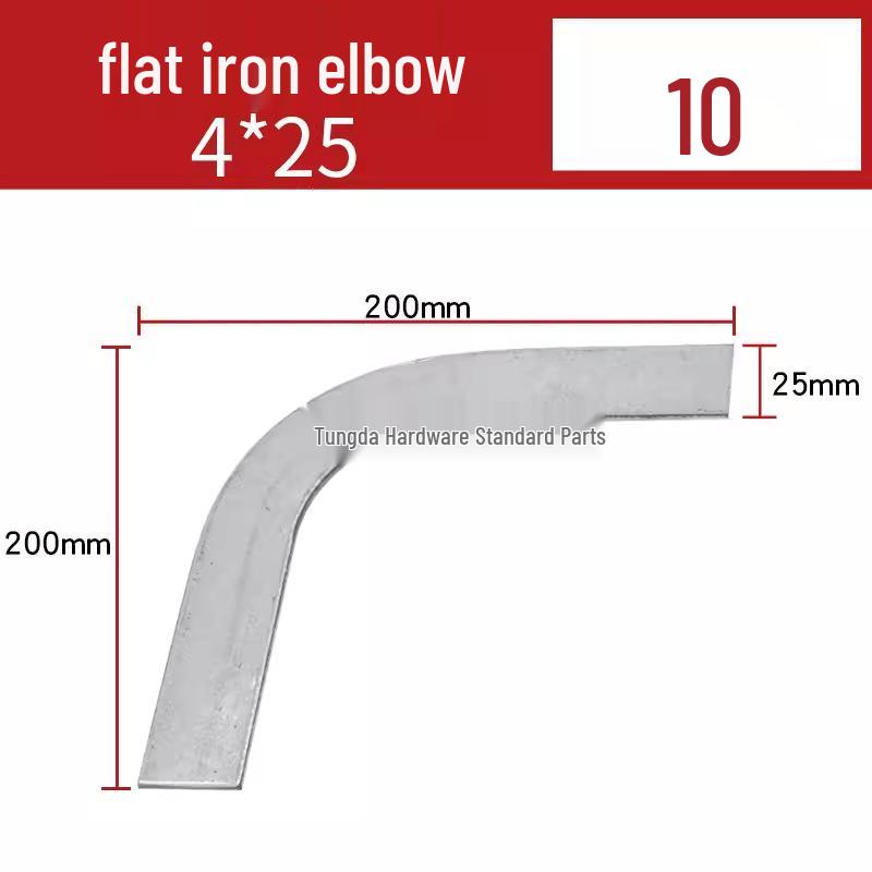 Galvanized 90° Flat Iron Elbow with Horizontal Bend, 4*40H & 4*25Z Grounding Bracket Steel Fixing Clip