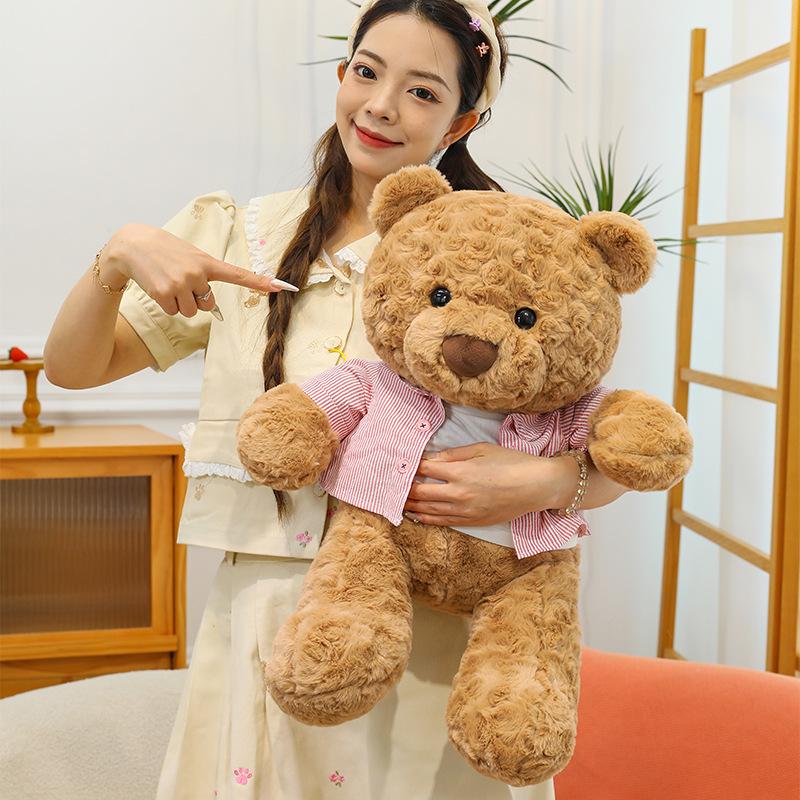 Couple Dressing Teddy Bear Plush Toy Denim Overalls Bear Home Decoration Video Game City Redemption Doll