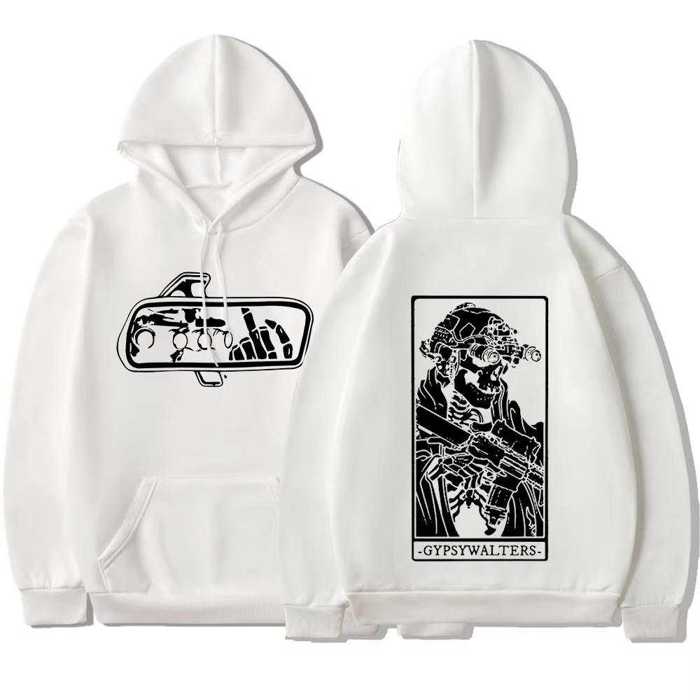 Forward Observations Group Punk Skelett Grafikdruck Kapuzenpullover Herren Damen Streetwear Hip Hop Mode Sweatshirt Gothic Stil Übergroßer Pullover