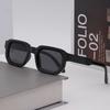 Fashionable Square Sunglasses Women's Minimalist Style Retro 2026 New Model Simple High-End Feel Tea Color Lens Black Frame