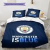 Cool MCFC Prints Bedding Quilt Set Quilt Cover Pillowcase Home Decoration Birthday Gift (1 * Duvet Cover + 2 * Pillowcase, Without Core)